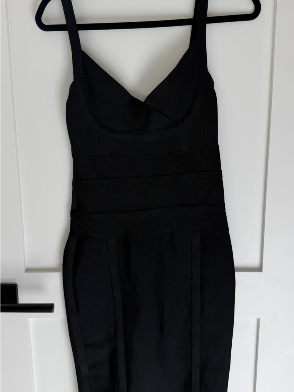 EGO Black Fitted Midi Dress with Sweetheart Bodice